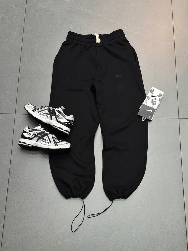 شلوار جاگر بگ پنبه سه نخ استوپر دار رنگ مشکی